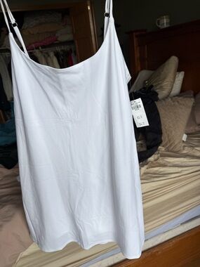 White Spaghetti Strap Slip Dress